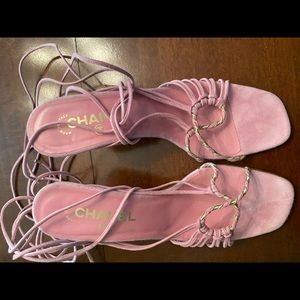CHANEL lace up sandals